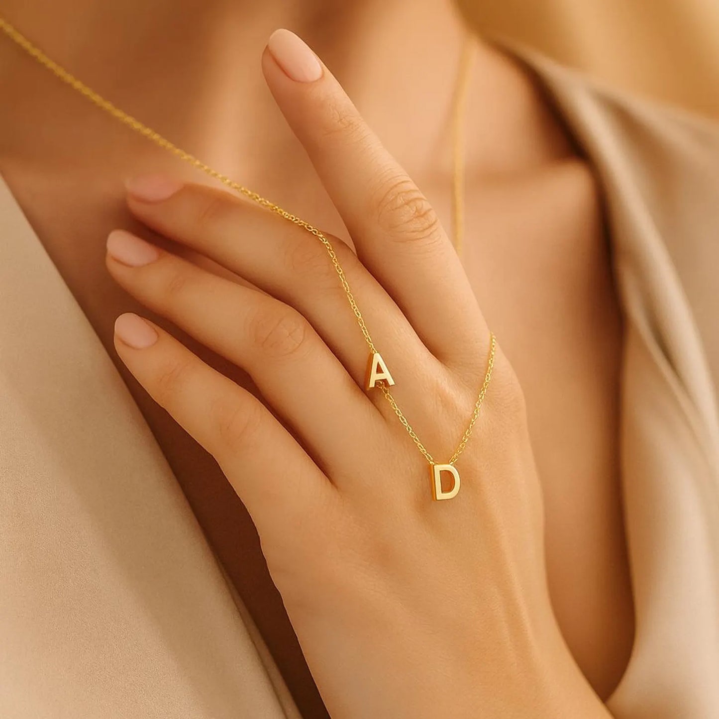 Sideways Initial Necklace