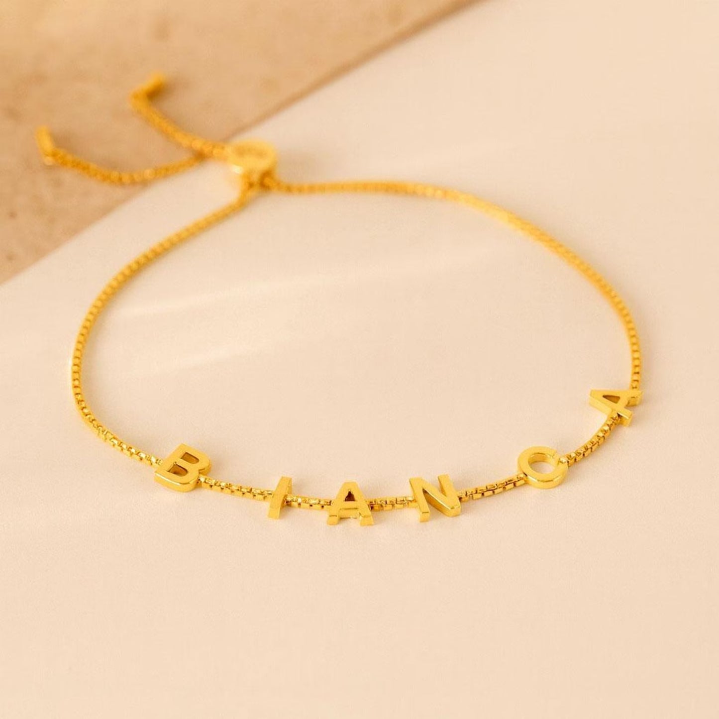 Box Chain Letter Bracelet