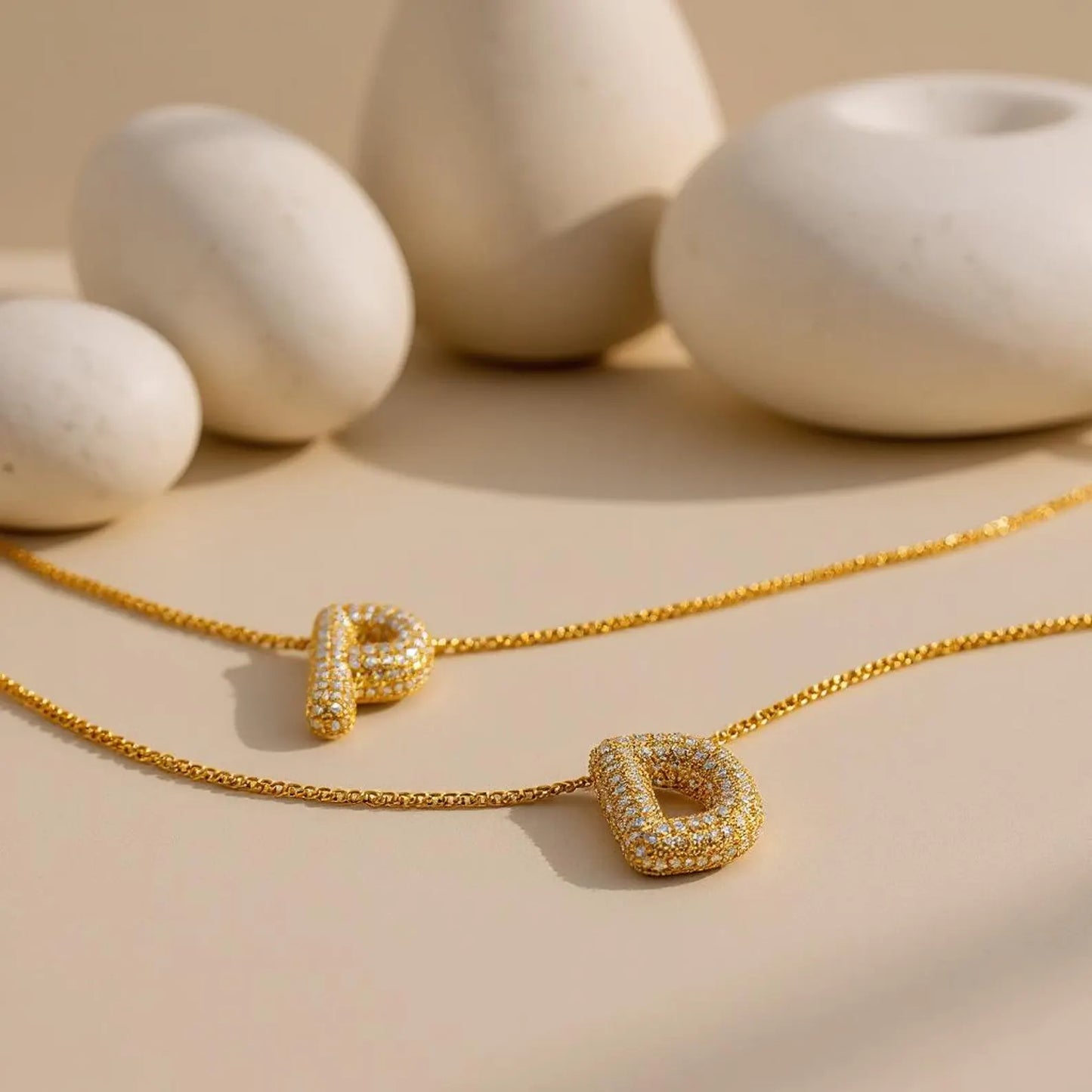 Diamond Paved Initial Necklace