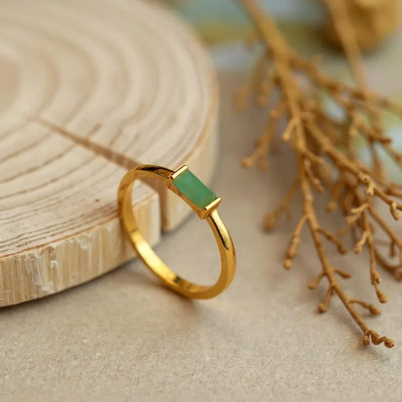 Jade Baguette Stone Ring