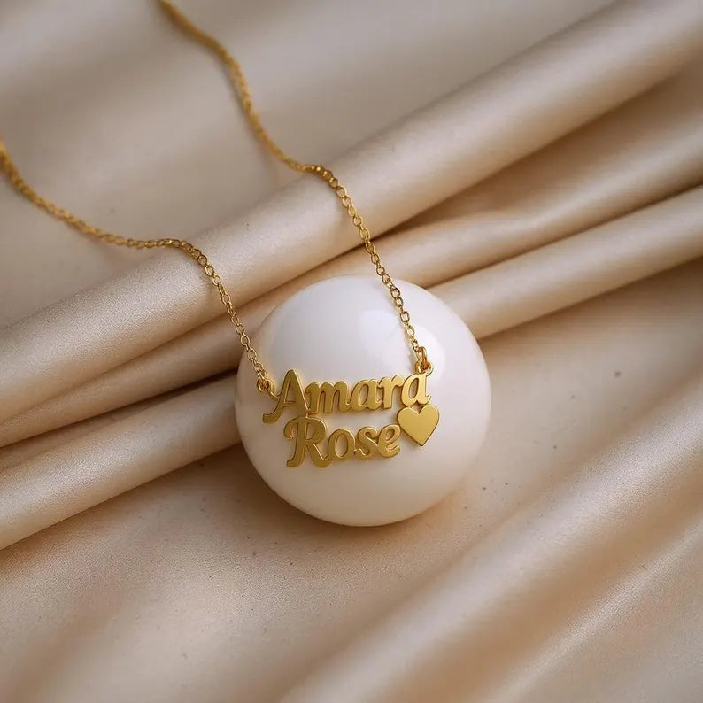 Couple Name Heart Necklace