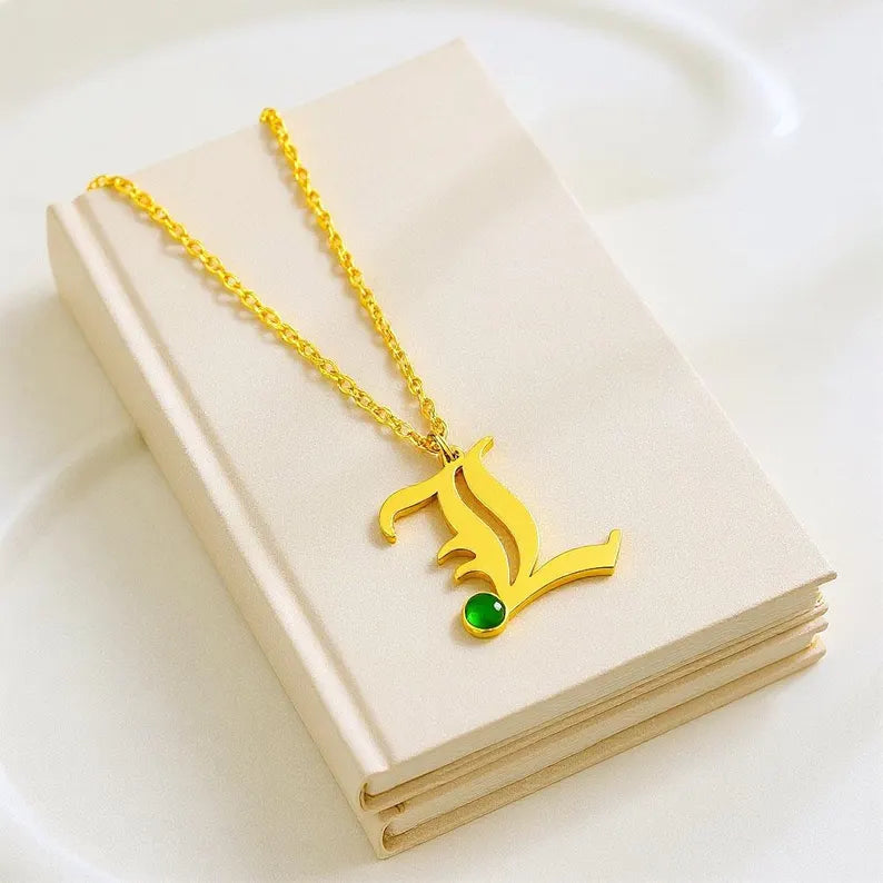 Old English Letter Necklace