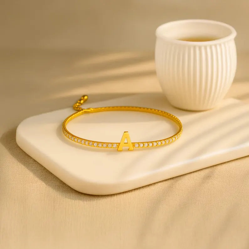 Tennis Initial Bracelet