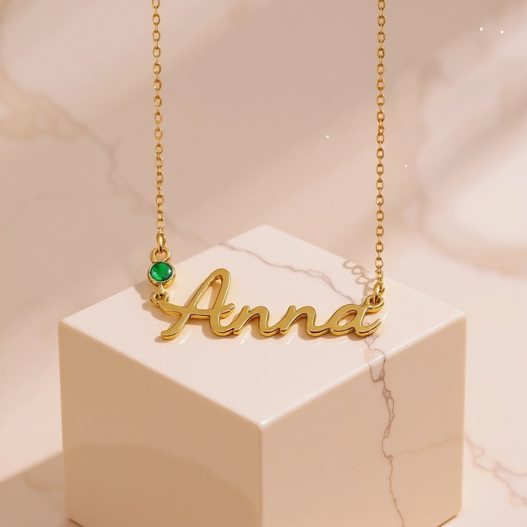 Name Birthstone Necklace