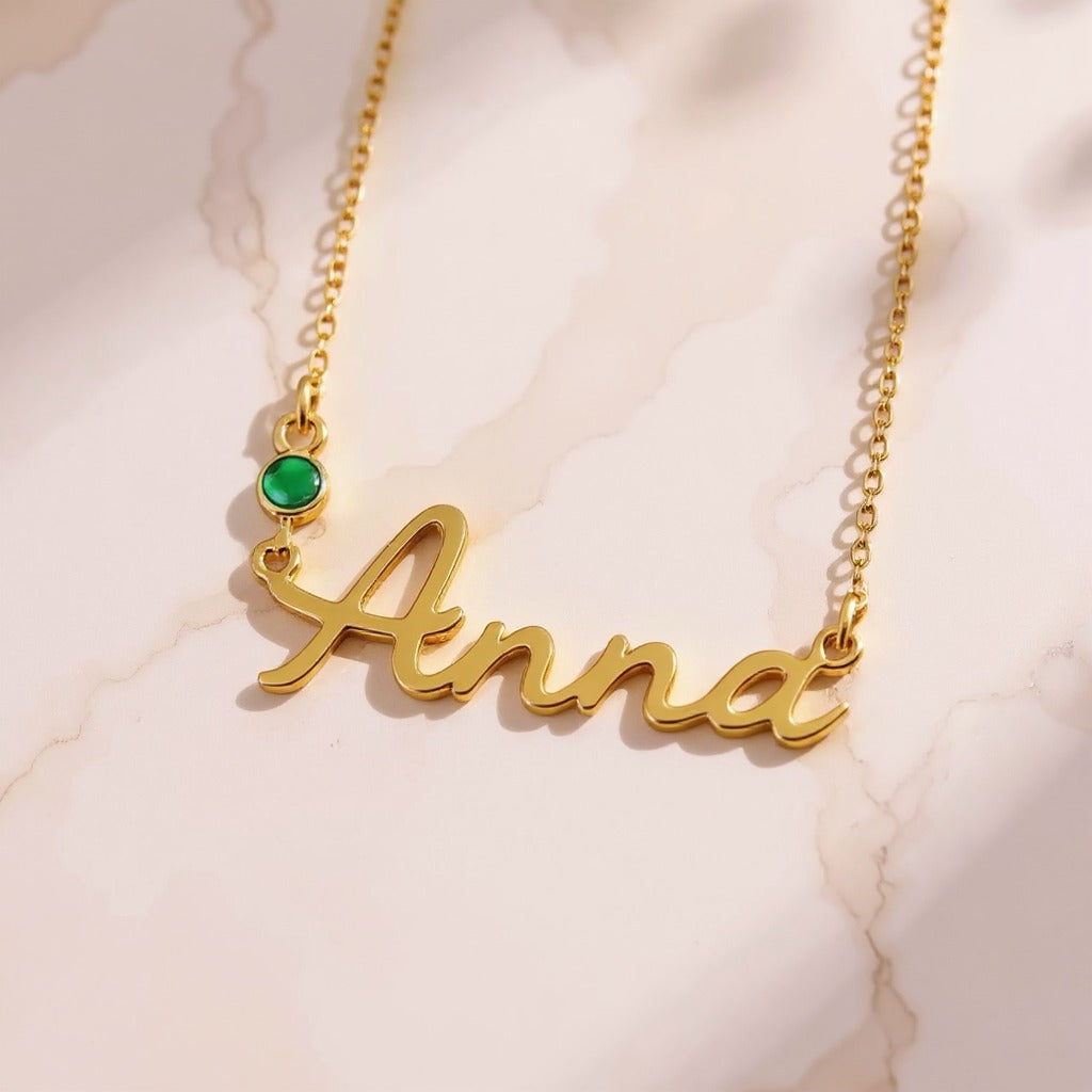Name Birthstone Necklace