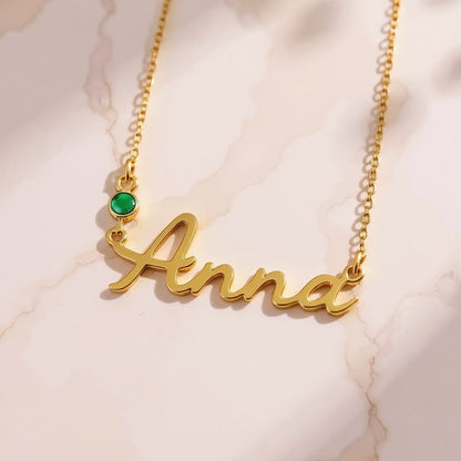 Name Birthstone Necklace