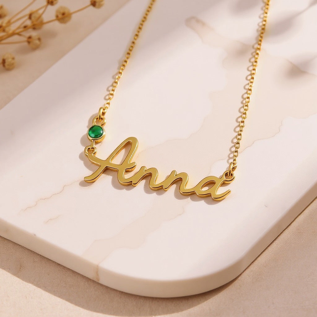 Name Birthstone Necklace