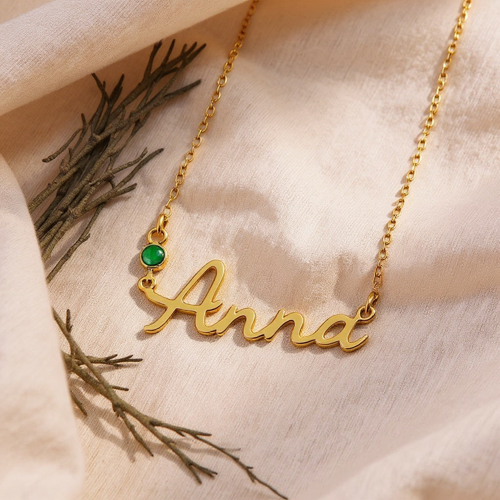 Name Birthstone Necklace