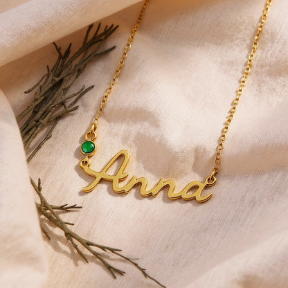 Name Birthstone Necklace