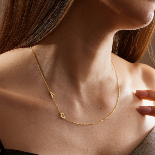 Sideways Initial Necklace