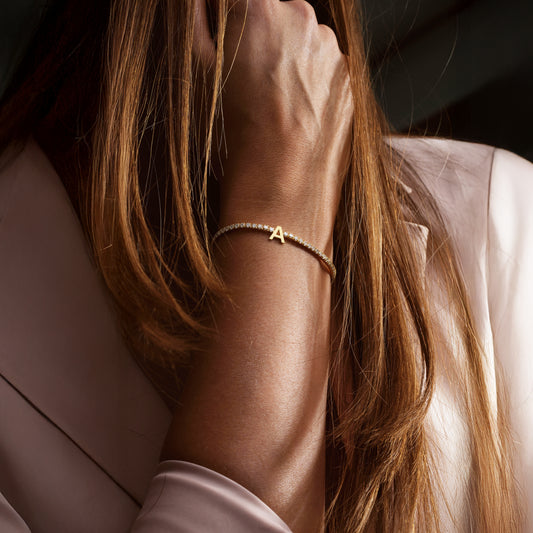 Tennis Initial Bracelet