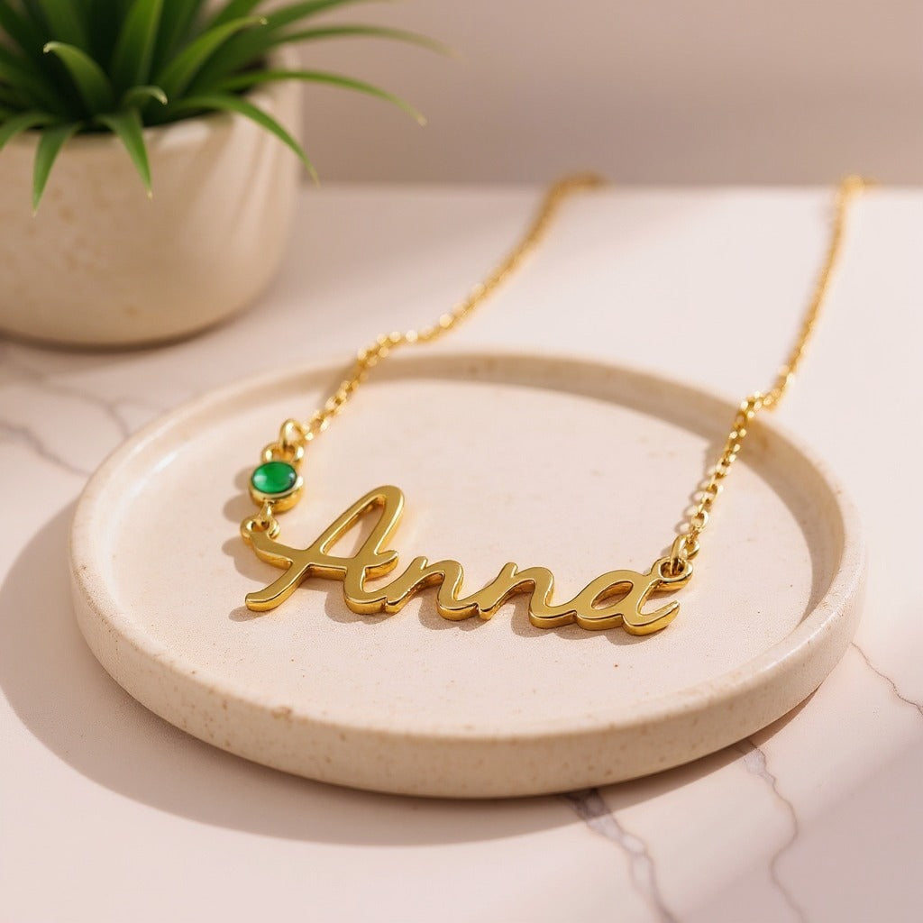 Name Birthstone Necklace