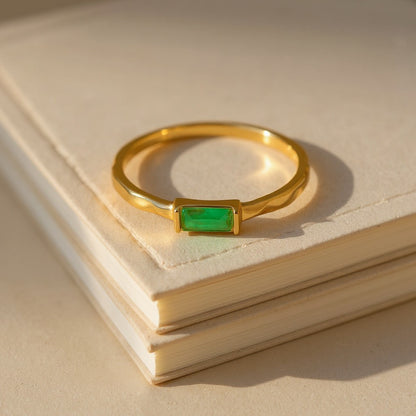 Jade Baguette Stone Ring