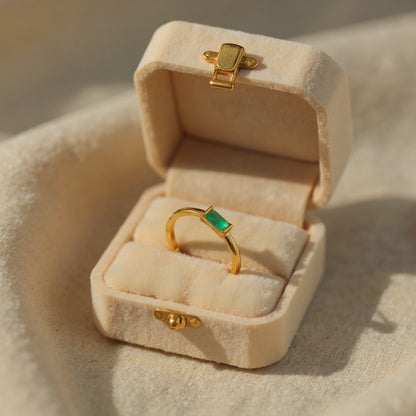 Jade Baguette Stone Ring