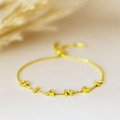 Box Chain Letter Bracelet