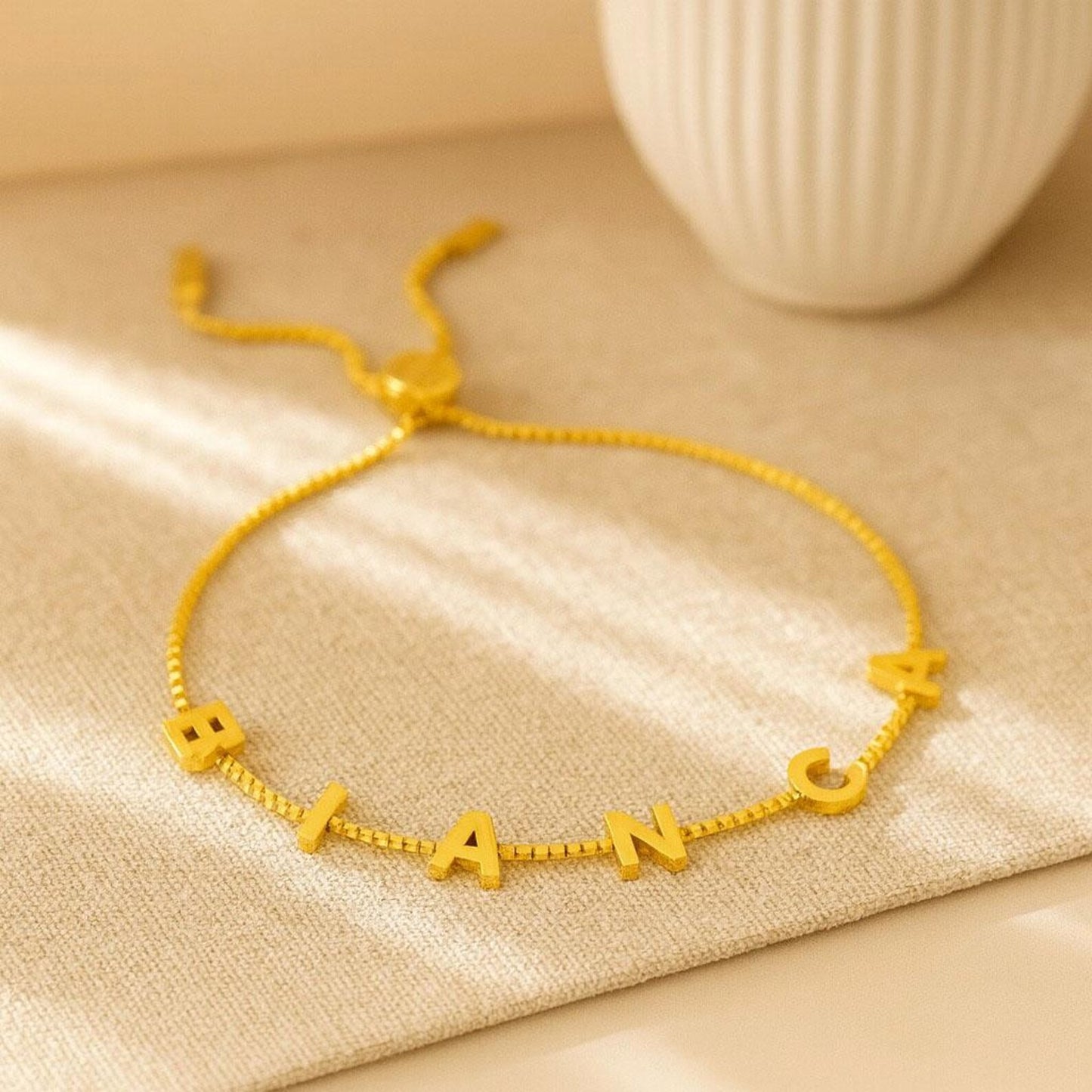 Box Chain Letter Bracelet