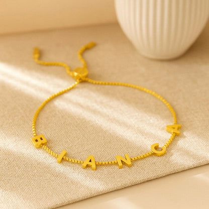 Box Chain Letter Bracelet