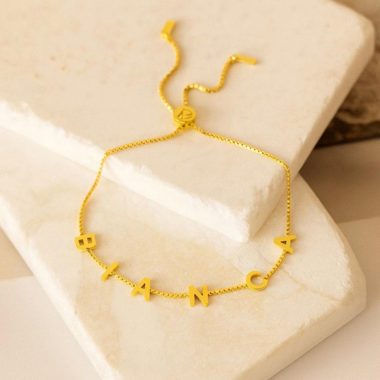 Box Chain Letter Bracelet