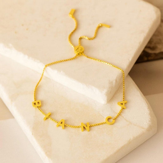 Box Chain Letter Bracelet