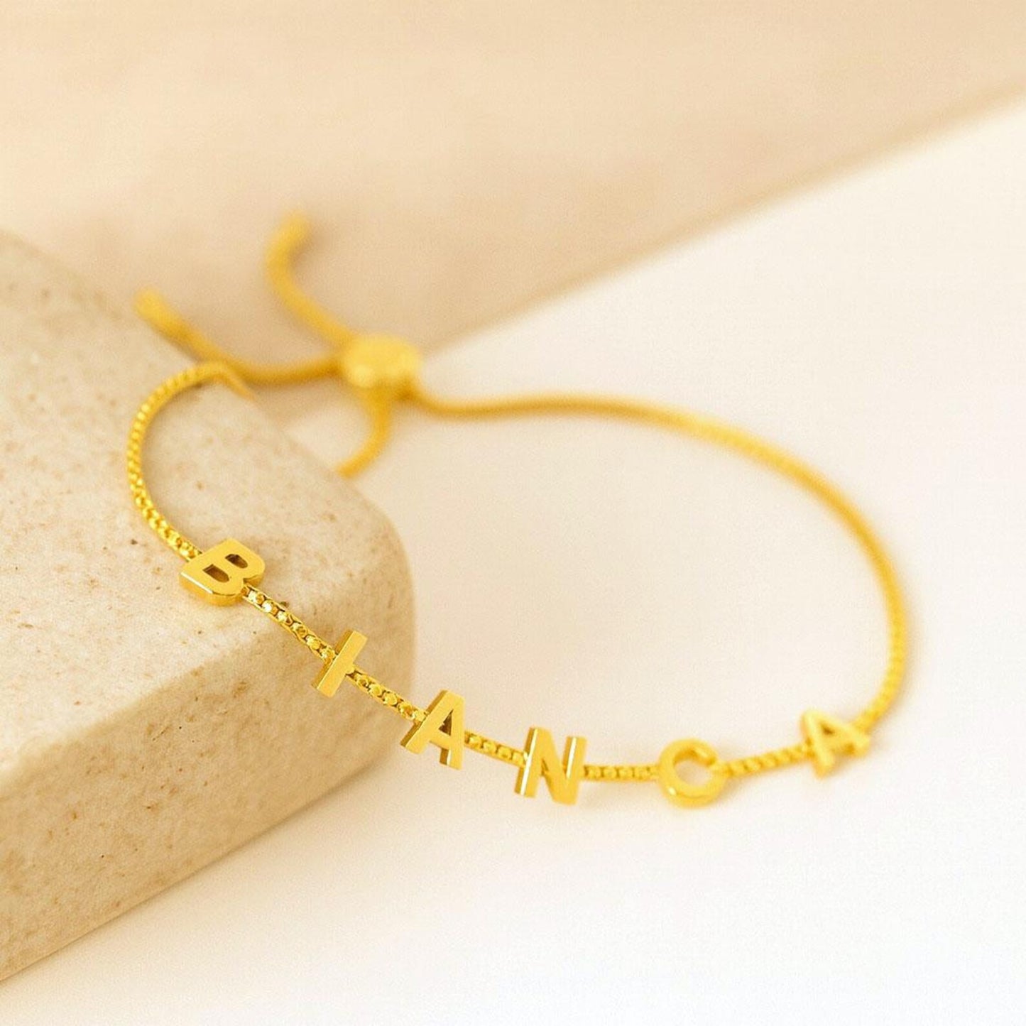 Box Chain Letter Bracelet