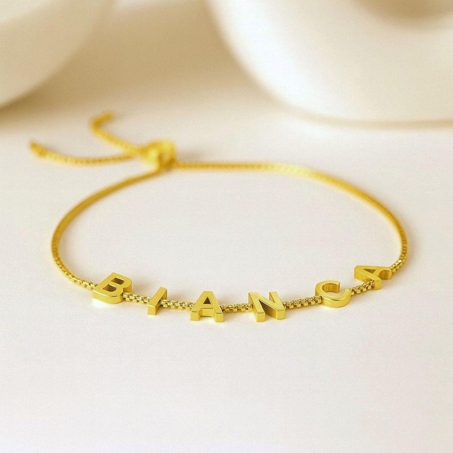 Box Chain Letter Bracelet