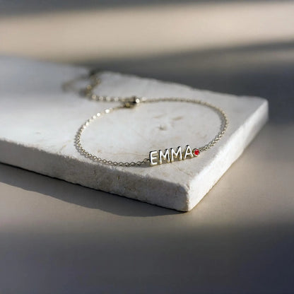 Bubble Name Birthstone Bracelet