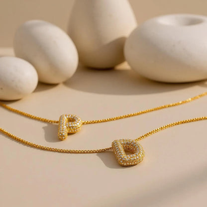 Diamond Paved Initial Necklace