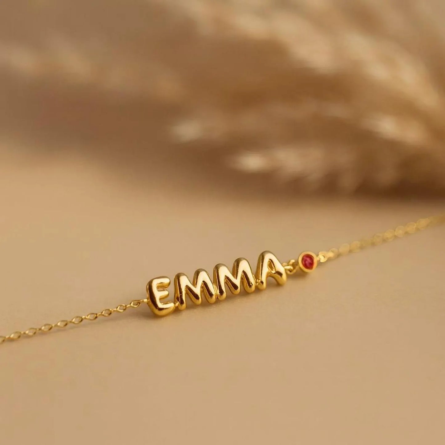 Bubble Name Birthstone Bracelet