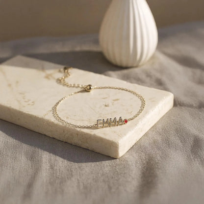 Bubble Name Birthstone Bracelet