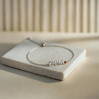 Bubble Name Birthstone Bracelet