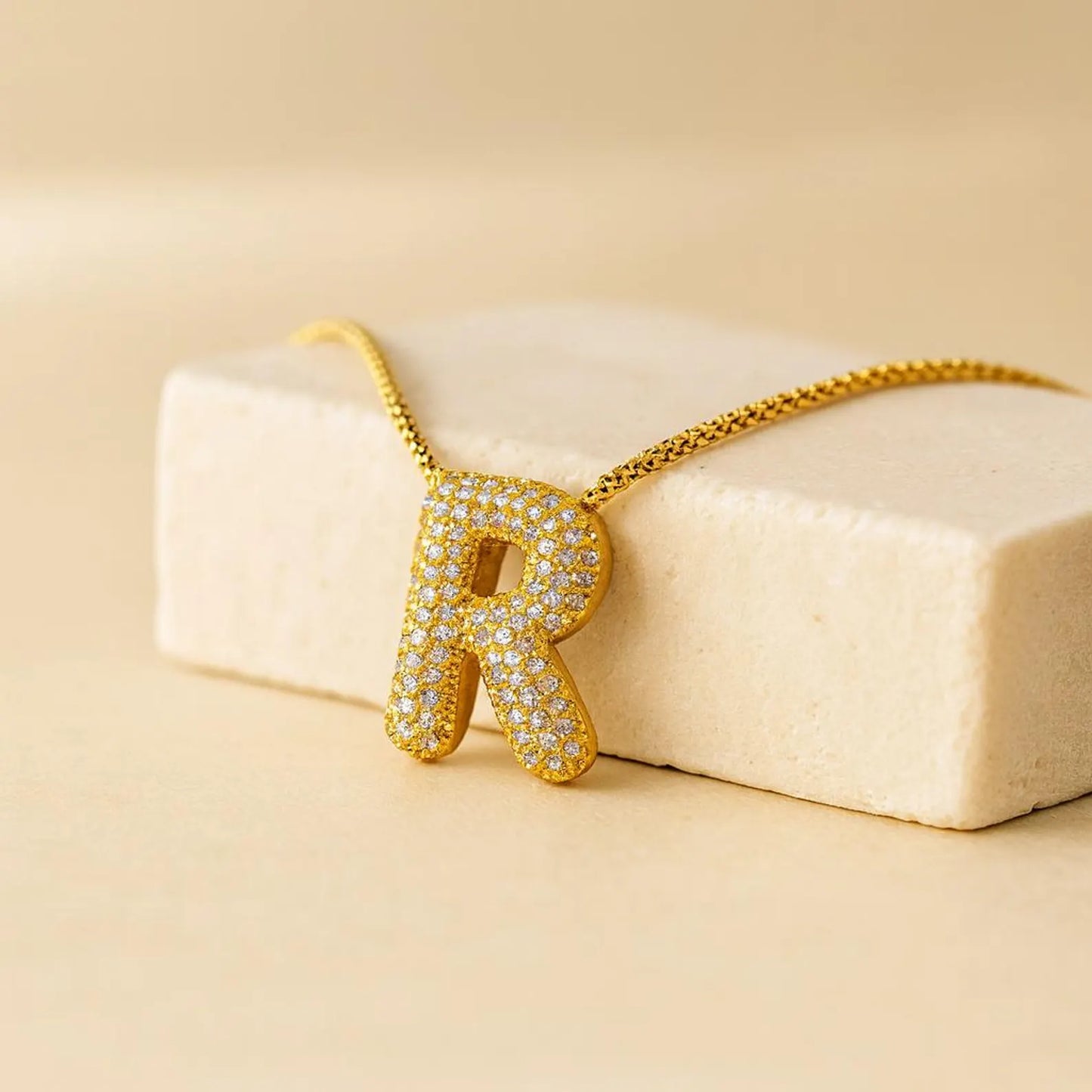 Diamond Paved Initial Necklace
