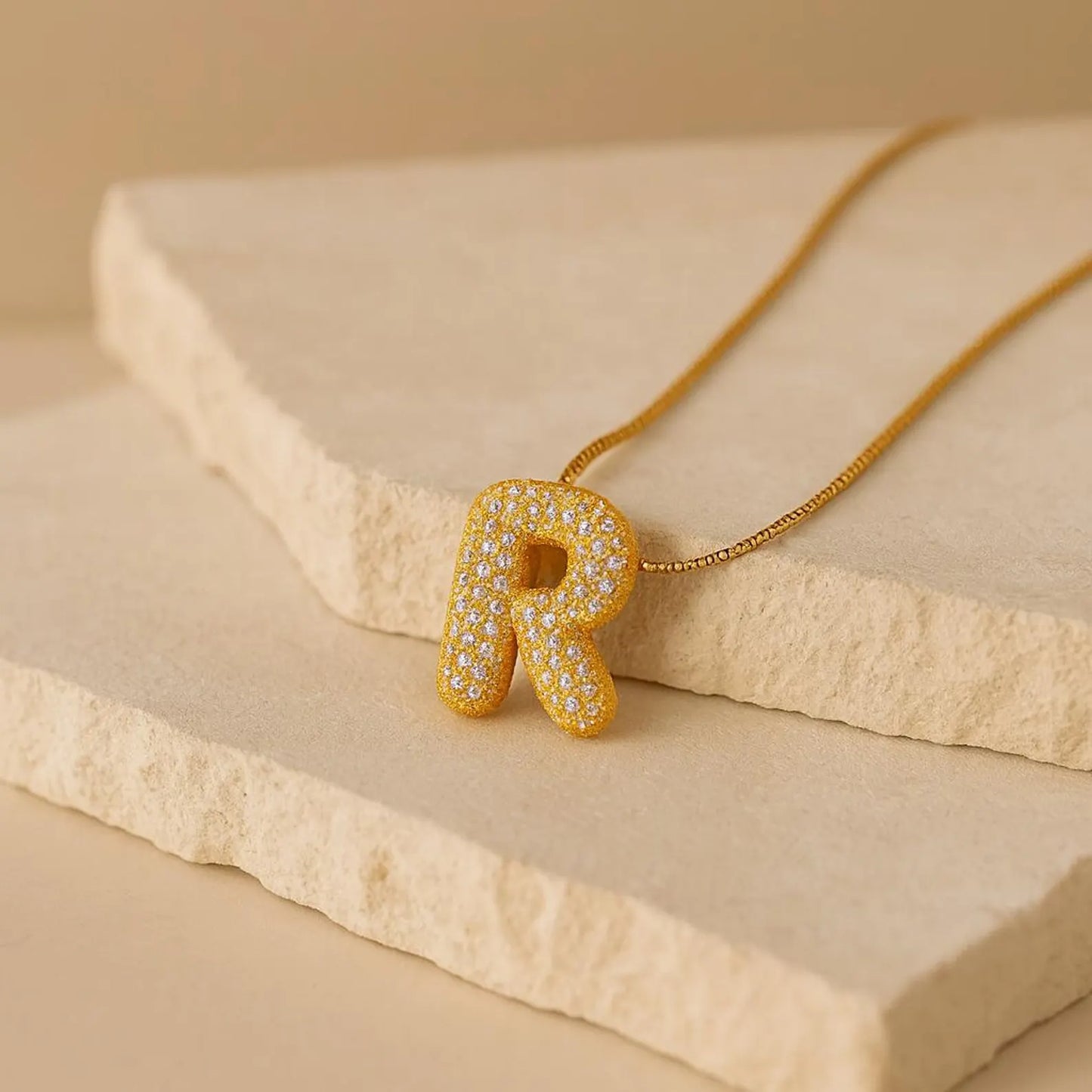 Diamond Paved Initial Necklace