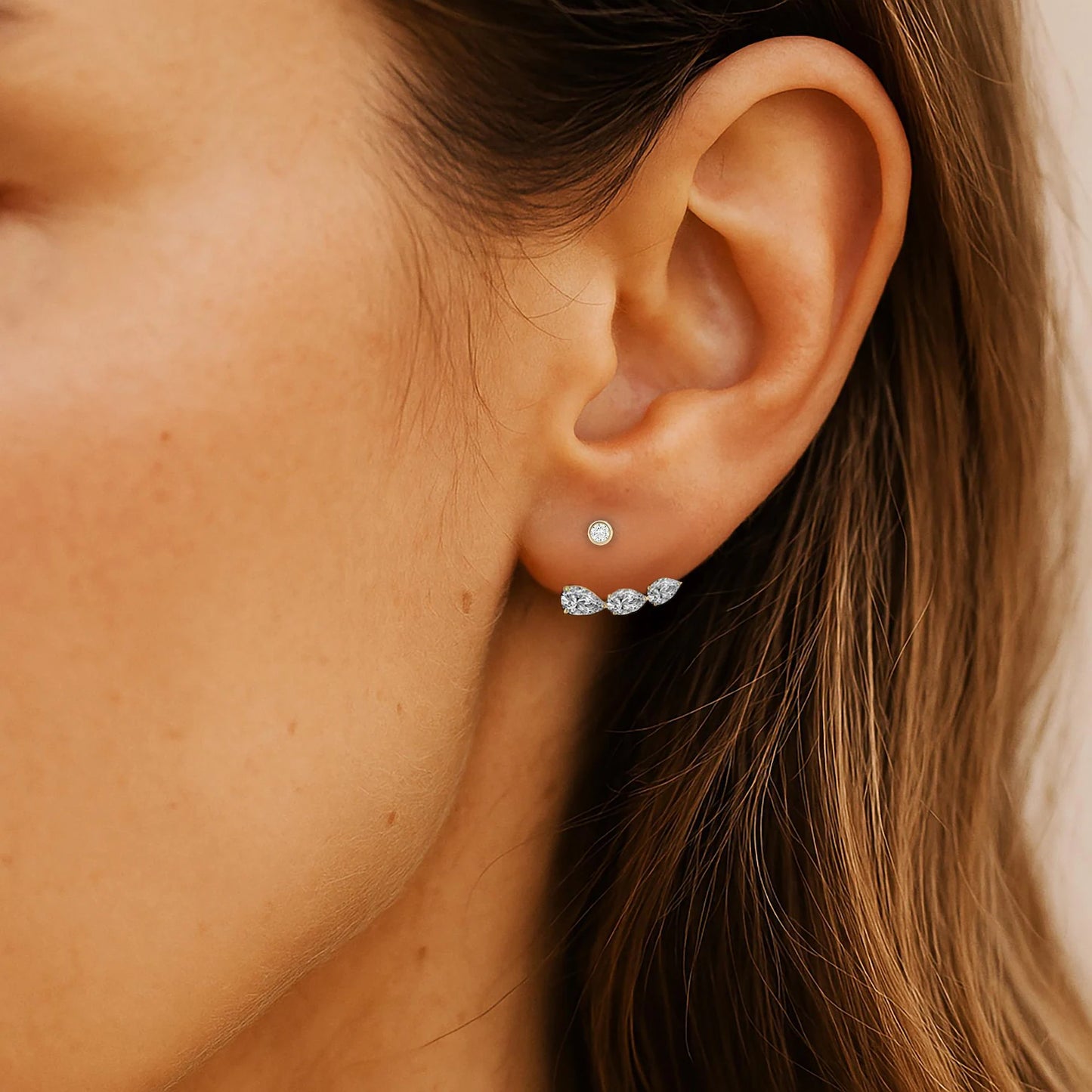 Floating Diamond Earring