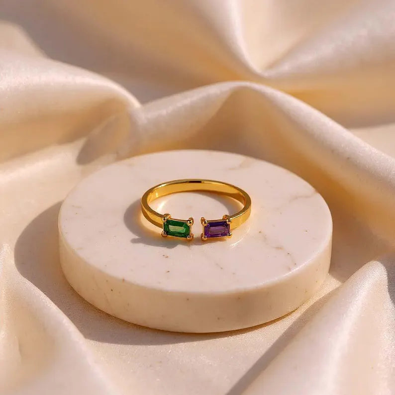 Double Birthstone Ring