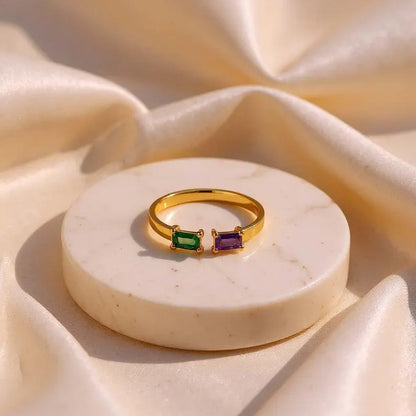 Double Birthstone Ring
