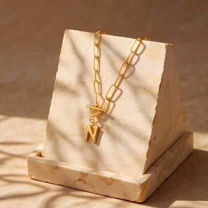 Paperclip Chain Initial Necklace
