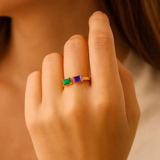 Double Birthstone Ring