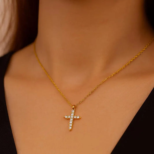 Paved Cross Pendant