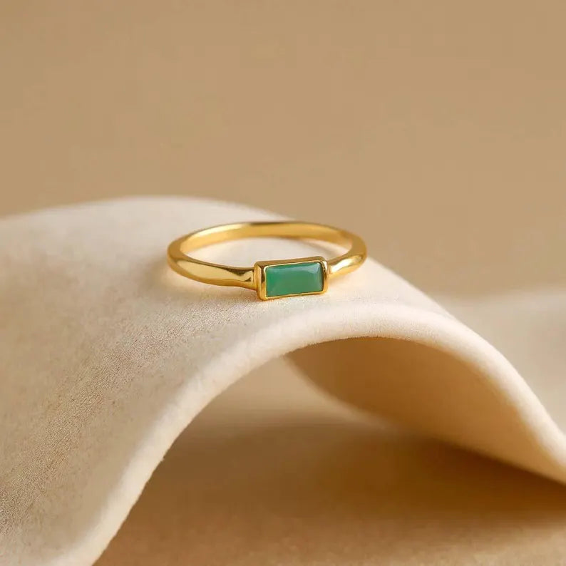Jade Baguette Stone Ring