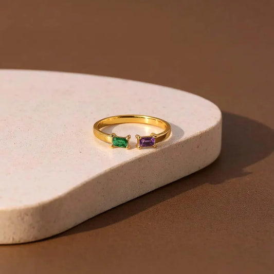 Double Birthstone Ring
