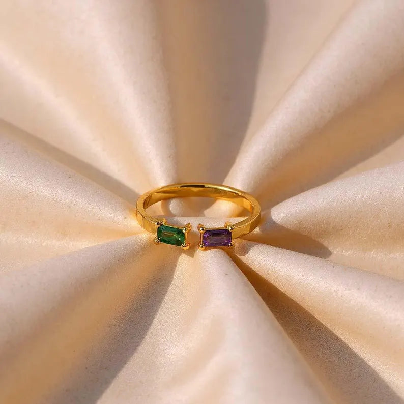 Double Birthstone Ring