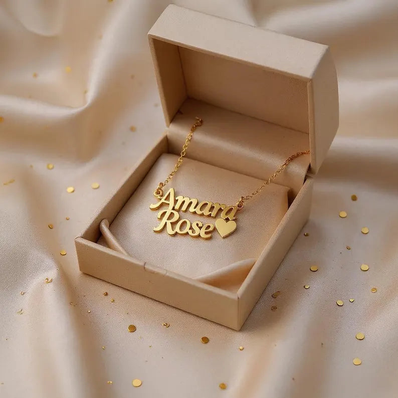 Couple Name Heart Necklace