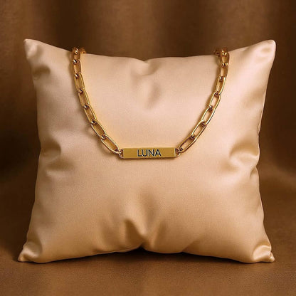 Paperclip Chain Tag Name Bracelet