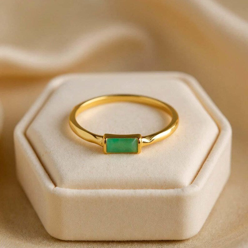 Jade Baguette Stone Ring