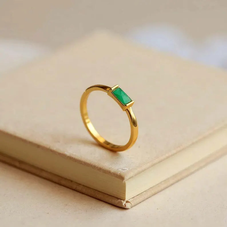 Jade Baguette Stone Ring