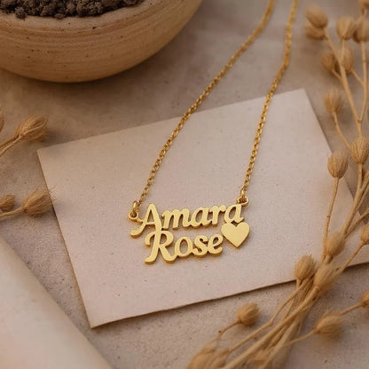 Couple Name Heart Necklace