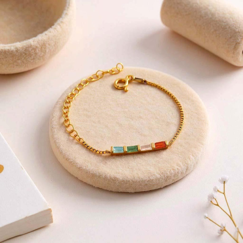 Baguette Birthstone Bracelet