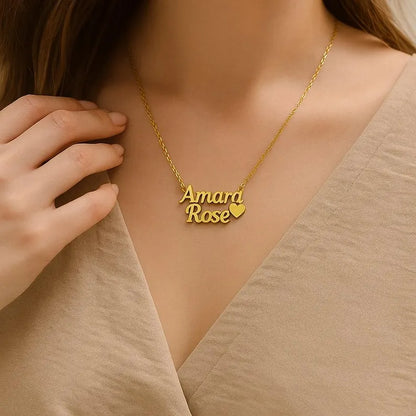Couple Name Heart Necklace