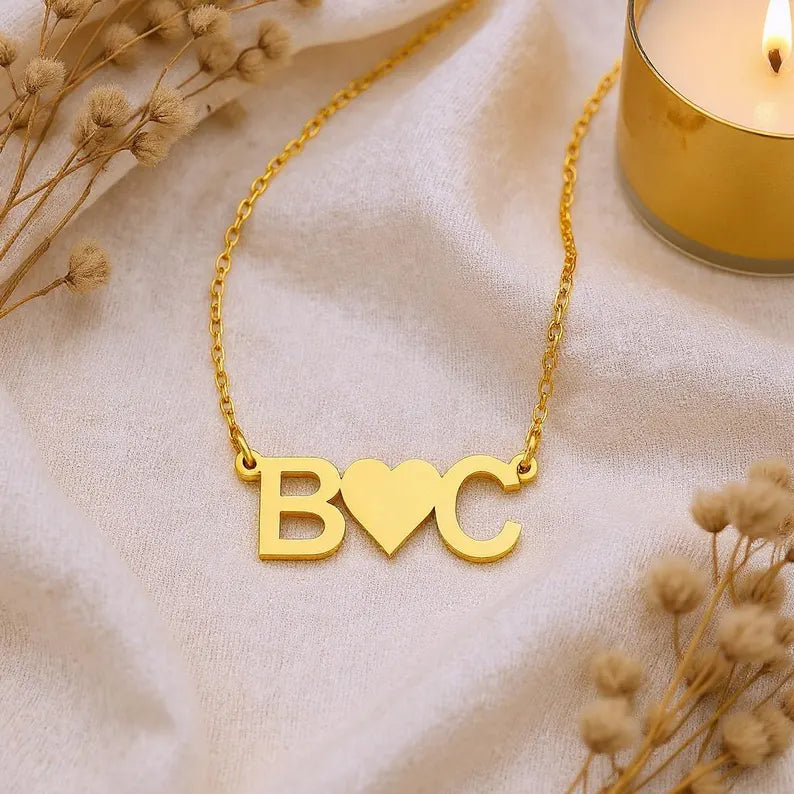 Couple Initial Necklace