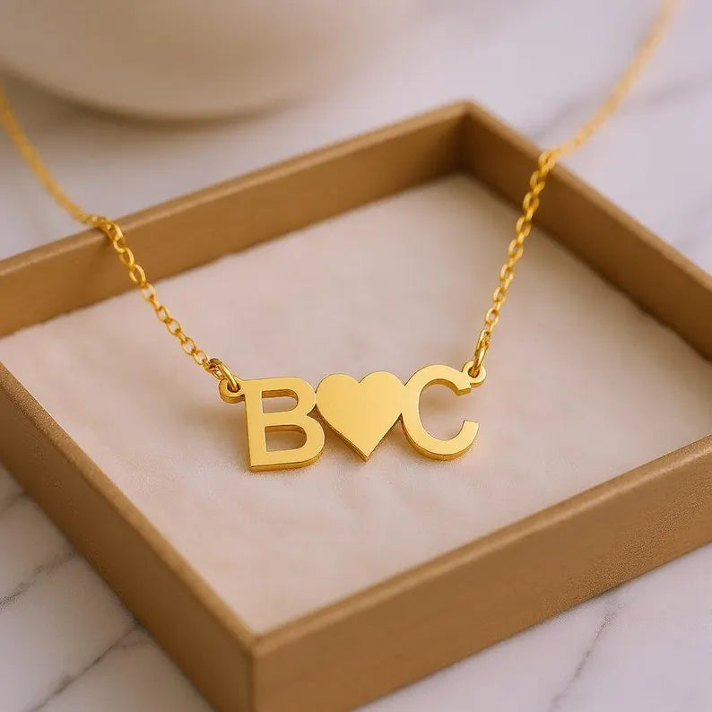 Couple Initial Necklace
